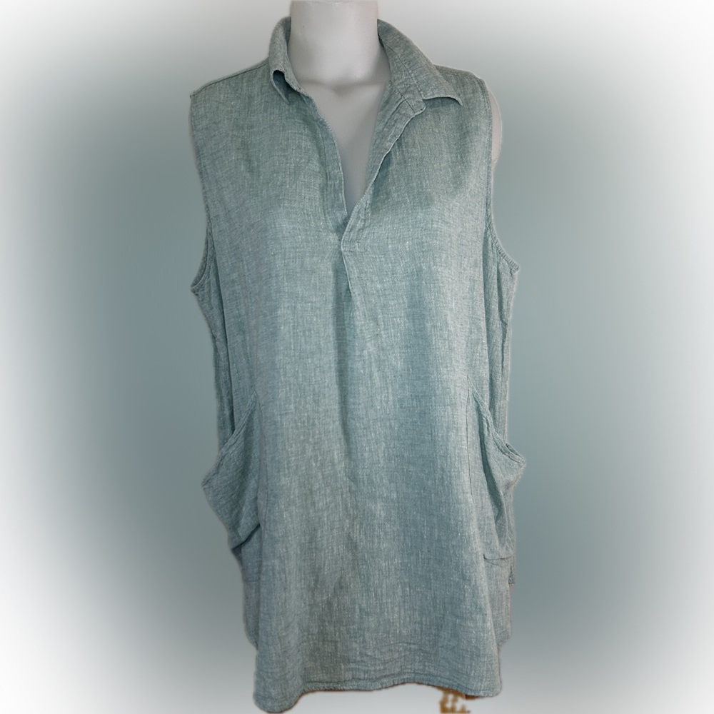 For Cynthia linen blend top - 1X